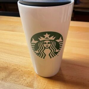 Starbucks Tall White Tumbler with Lid